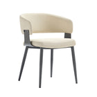 Manhattan Comfort - Lot de 4 chaises de salle à manger modernes Luce 22 po en similicuir texturé - Sable-Siège moelleux rembourré de mousse pour un confort durable