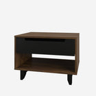 Nexera - Table de nuit Barista, 1 tiroir, Truffe et noir-1 tablette ouverte pour les objects décoratifs