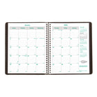 Brownline - 2026 Agenda mensuel EcoLogix 14 mois avec papier recyclé - 8-7/8 po x 7-1/8 po - Couleurs assorties - Anglais-Calendriers de référence du mois précédent, du mois courant et des deux suivants sur chaque page double