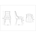 Manhattan Comfort - Lot de 2 chaises de salle à manger traditionnelles Fifth Avenue 47 cm, revêtement similicuir gris-Avant garni de similicuir et dos garni de velours luxueux avec rembourrage en mousse