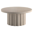 Hudson&Canal - Table basse ronde cannelée Olie - 32 po l - Blanc aulne-La table est fabriquée en MDF de haute qualité et durable, avec une structure interne en métal