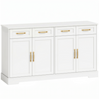 HOMCOM - Buffet de style ferme moderne 55 po avec portes et tiroirs de rangement multiples - blanc-Ce buffet dispose d’un dessus spacieux de 55,1 po l x 15 po P pour organiser la cuisine