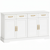 HOMCOM - Buffet de style ferme moderne 55 po avec portes et tiroirs de rangement multiples - blanc-Ce buffet dispose d’un dessus spacieux de 55,1 po l x 15 po P pour organiser la cuisine
