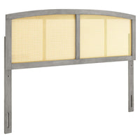 Modway - Halcyon Canne Tête de lit complète, Gris-Tête de lit en bois entier