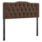 Modway - Annabel Mélange de lin premium Tête de lit complète, Cacao-Sellerie premium en mélange de lin