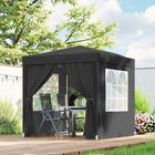 Outsunny - Tente auvent pliante 6.6 pi l x 6.6 pi L pour extérieur - jardin - patio - Noir-Housse en oxford résistante au feu et à l’eau avec revêtement anti-UV bloquant la plupart des rayons nocifs