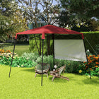 Outsunny - Tente gazébo de jardin pliante 7 pi l x 7 pi L - Rouge & Noir-Avec une structure en acier pliable pour la stabilité et la commodité