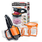 Bell+Howell - Hachoir multi-usages Nutrichopper-4 COUPES DIFFÉRENTES Il a 3 accessoires de lame en acier inoxydable différents, se combinant pour fournir 4 coupes différentes, les tranches épaisses, les tranches minces, les cubes ou les bâtons et les coins. REMARQUE : Cuber est acquis lorsque vous combinez les deux lames de tranchage ensemble.