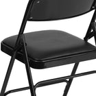 Flash Furniture – Chaise pliante HERCULES en métal à 3 barreaux et à 2 pivots, siège en vinyle noir (HAMC309AVBK)-Cadre avec triple entretoises incurvées