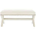 Modway - Rivet Performance Velvet Banc - Ivoire-Rembourrage en mousse dense
