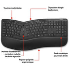 Staples - Clavier ergonomique sans fil Tech - Noir - Anglais-Molette pour un défilement ligne par ligne