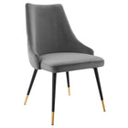 Modway - Adorn Performance Velvet Fauteuil d’appoint de salle à manger Ensemble de 2 - Gris-Tissu résistant aux taches durable
