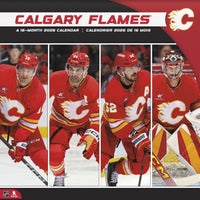 DateWorks - 2026 Calendrier Mural 16 Mois - 12 po x 12 po - Flames de Calgary - Bilingue -12,00" x 12,00"
