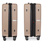 Air Canada - Bagage de soute rigide Laurentian de 24 po - roulettes pivotantes à 360 degrés - champagne-Les tirettes de fermeture à glissière emboîtables, les pieds latéraux protecteurs et les poignées de prise sur le dessus et le côté facilitent l'utilisation en voyage