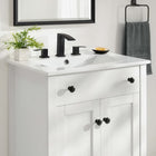 Modway - Nantucket 24" Vanette de salle de bain - Blanc blanc-Plateau en céramique intégré