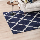 Modway - Marja Treillis marocain Tapis de comédie 8 pi l x 10 pi L - Marine et Ivoire-Protéger les planchers de la circulation ou des meubles