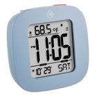 Marathon - Réveil compact Cl030058bl avec température et date, 3 x 3 x 1 po, bleu-Plastique bleu