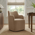 Modway - Cordelle Mélange de lin Chaise pivotante d’accent - Amande-Sellerie premium en mélange de lin