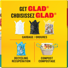 Glad - Petits sacs compostables à cordon coulissant - non parfumés - 10 L - Paquet de 15-SACS GARANTIS RÉSISTANTS: Les sacs Glad sont garantis résistants pour mieux contenir tous vos déchets de compostage, sans dégâts.