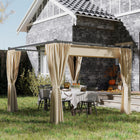 Outsunny - Retractable Pergola Canopy avec parois latérales - 10 pi x 10 pi - beige-La structure métallique robuste de cette pergola est résistante à la rouille, idéale pour une utilisation en extérieur 
