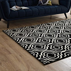 Modway - Frame Treillis marocain de transition Tapis de 5 pi l x 8 pi L - Noir et blanc-Dessous en caoutchouc de prise