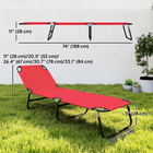Outsunny - Chaise longue pliante - chaise de bronzage 5 positions - rouge-Acier à revêtement en poudre, résistant à l'eau et supportant une charge élevée
