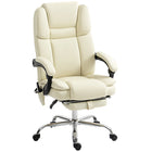Vinsetto - Fauteuil de bureau exécutif avec massage - blanc-Six points de massage vibrants avec 3 modes, 3 intensités et minuterie