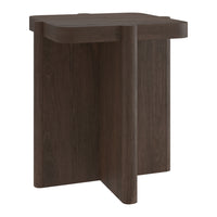 Hudson&Canal - Table d'appoint carrée Laguna de 51 cm de large, chêne brun-Une version moderne d'un look rétro pour votre salon, votre bureau et plus encore