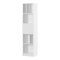 South Shore - Liora - Bibliothèque étroite 5 tablettes - Blanc solide-5 tablettes: chacune des 5 tablettes peut supporter jusqu’à 25 lb. Elles accueilleront parfaitement vos livres, bibelots et autres décorations. 6 configurations sont possibles quant au placement des divisions et au sens d’ouverture des portes.