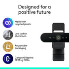 Webcam Logitech 4K Pro avec HDR et micros anti-parasite - Noir-Fonctionne avec Windows, Mac ou ChromeOS, et les plates-formes d'appel et de streaming populaires.