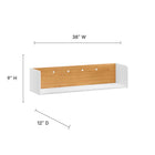 Modway - Kinetic Support mural de 49" Bureau avec armoire et tablette - White Natural-Portes à fermeture magnétique