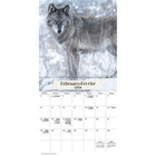 DateWorks - 2026 Calendrier Mural 16 Mois - 12 po x 12 po - Loups - Bilingue -Animaux