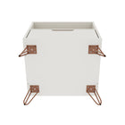 Manhattan Comfort - Rockefeller Table de Nuit 1 Tiroir Style Mid-Century Modern 51 cm - Blanc Cassé et Naturel - Lot de 2-Pieds évasés en fil métallique à la mode pour une durabilité accrue