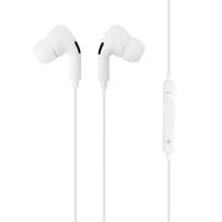 Basic Tech Écouteurs intra-auriculaires avec fil avec contrôle du volume et microphone intégré - Blanc-Universel