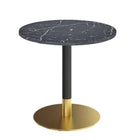 Plata Import - Table de salle à manger ronde Ruby de - Noir-Détails en or brossé