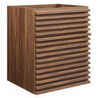 Modway - Render Fixation murale de 18" Armoire de toilette de salle de bain (lavabo non inclus) - Noyer-Vanité moderne du milieu du siècle