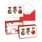 Pierre Belvédère - Cartes Temps des Fêtes-Trio d'Ornements Festifs - 6 x 4,5 po - boîte de 20 et enveloppes - Anglais - paquet de 20-Intérieurs vierges pour des messages personnalisés