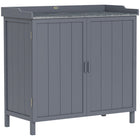 Outsunny - armoire de rangement de jardin avec dessus galvanisé et étagère-Cette armoire de rangement de jardin sert de table de travail pratique ou d’armoire à outils
