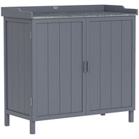 Outsunny - armoire de rangement de jardin avec dessus galvanisé et étagère-Cette armoire de rangement de jardin sert de table de travail pratique ou d’armoire à outils
