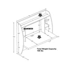 PrepacMC – Bureau flottant avec rangement, blanc-Capacité maximale : 100 lb