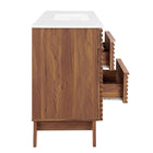 Modway - Render 48" Vanité de salle de bain à un seul lavabo - Blanc noyer-Bassin d’évier en céramique