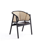 Manhattan Comfort - Versailles fauteuil style industriel chic 23,62" - noir et cannage naturel - lot de 2-Siège en contreplaqué