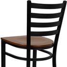Flash Furniture – Tabouret de bar pour restaurant HERCULES en métal, dossier à traverses horizontales noires, assise en cerisier-Deux barres d'appui courbes