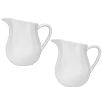 Casa Domani - Pichet Florence Blanc 1,8 L - Lot de 2-En porcelaine avec un motif délicat en relief sur un profil festonné.