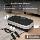 MotionGrey - Plateforme vibrante  avec bandes de résistance et télécommande - capacité de 265 lb - Noir-Couleur : Noir