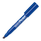 Pentel - Green Label Marqueur Permanent (3,9/5,8mm) - Pointe Biseautée - Encre Bleue-Formule d'encre à faible odeur, sans xylène