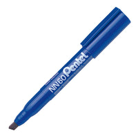 Pentel - Green Label Marqueur Permanent (3,9/5,8mm) - Pointe Biseautée - Encre Bleue-Formule d'encre à faible odeur, sans xylène