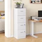 HOMCOM - Armoire de classement verticale à 4 tiroirs verrouillable - blanc-2 tiroirs verrouillables avec 4 clés pour un rangement sécurisé 