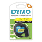 DYMO - Ruban d'étiquettes LetraTag, 12 mm (1/2 po), noir sur jaune-Ruban de série Dymo LetraTag
