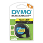 DYMO - Ruban d'étiquettes LetraTag, 12 mm (1/2 po), noir sur jaune-Ruban de série Dymo LetraTag